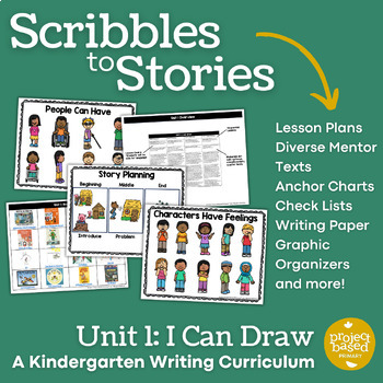 Preview of Kindergarten Writing Curriculum Scribbles to Stories™ Unit 1: I Can Draw