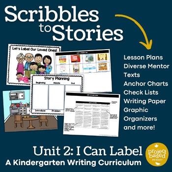 Preview of Kindergarten Writing Curriculum Scribbles to Stories™ Unit 2: I Can Label