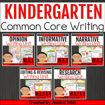 Preview of Kindergarten Writing Bundle - Common Core Writing - Lesson Plans and Prompts