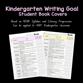 Preview of Kindergarten Writing Goals - Book Covers - Based on NSW Syllabus and Progression