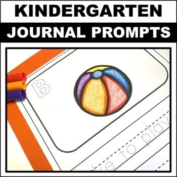 Preview of Kindergarten Writing Journal Prompts Writing Center