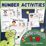 Kindergarten Writing Numbers 1-10 and Numbers Activities