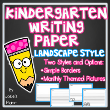 Kindergarten Writing Paper Landscape Style  Kindergarten writing paper, Kindergarten  writing, First grade freebies