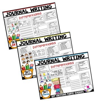 Kindergarten Journal Writing Prompts Differentiated-BUNDLE 2 | TpT