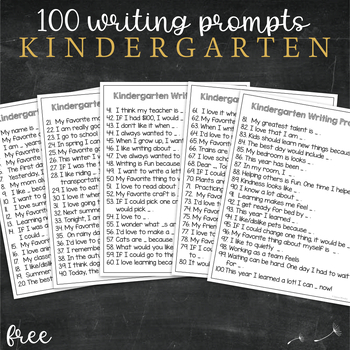Preview of Kindergarten Writing Prompts FREE