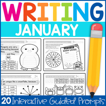 Preview of Kindergarten Writing Prompts: Interactive & Guided Writing for January