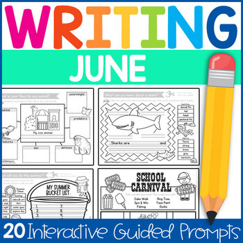 Preview of Kindergarten Writing Prompts: Interactive & Guided Writing for June