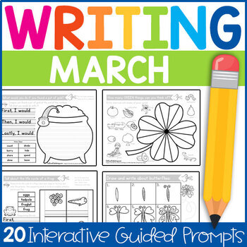 Preview of Kindergarten Writing Prompts: Interactive & Guided Writing for March