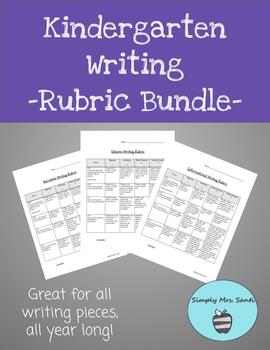 Preview of Kindergarten Writing Rubrics Bundle