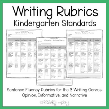 Preview of Kindergarten Writing Rubrics: Opinion, Informative, and Narrative