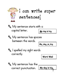 Preview of Kindergarten Writing Success Criteria Bundle