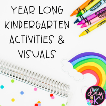 Preview of Kindergarten Math & Literacy Activities & Visuals | Full Year | Print & Digital