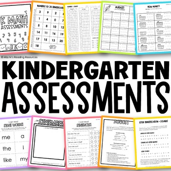 Preview of Kindergarten Assessment Year Long Math and Literacy Report Card Assessments
