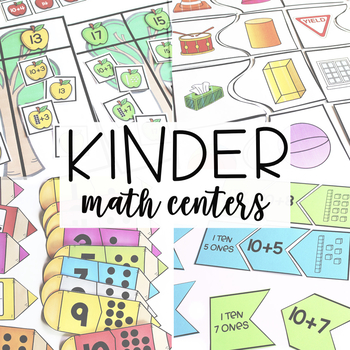 Preview of Kindergarten Year Long Math Centers