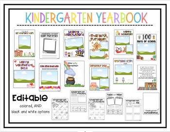 Preview of Kindergarten Yearbook
