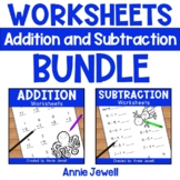 Addition and Subtraction Worksheets BUNDLE for Kindergarte