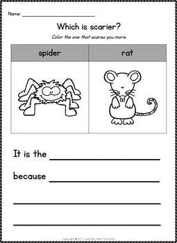 kindergarten and 1st grade halloween opinion writing