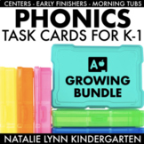 Kindergarten and 1st Grade Phonics Task Cards BUNDLE | Lit