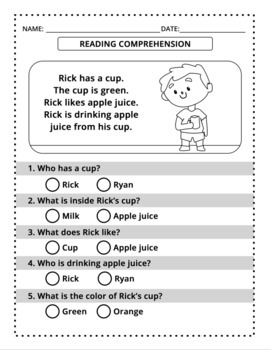 Fun activities Early 1st Grade Reading Comprehension Passages - Word Games