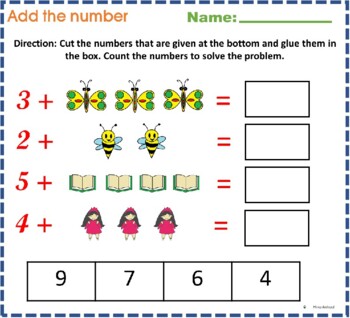 Kindergarten and 1st grade activity Math colorful and BW Worksheets