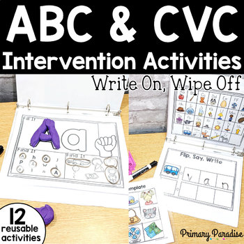 Preview of Kindergarten and First Grade Intervention Activities: CVC Word and Alphabet