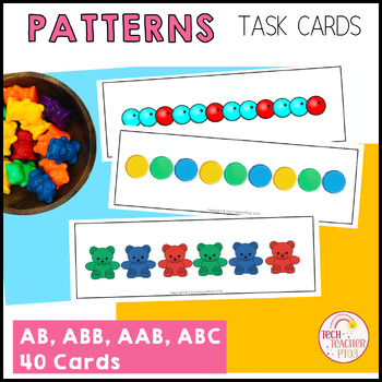 Preview of Kindergarten and First Grade Patterning Task Cards