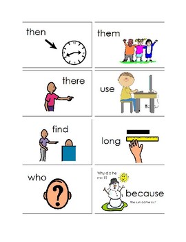 Kindergarten and First Grade Sight Word Picture Cards by Suddenly Tele-SLP