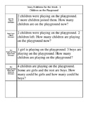 Kindergarten and First Grade Word Problems for the Entire Year