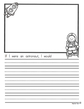 Distance Learning Packets First Grade Kindergarten Writing Paper with Box