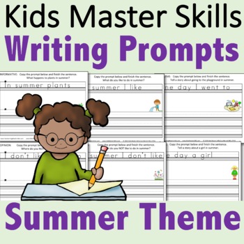Writing Prompts - Summer Theme with Fine Motor Activities by Kids ...