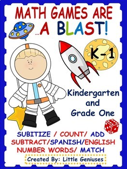 Preview of Space Themed Math Games For Kindergarten and Grade One