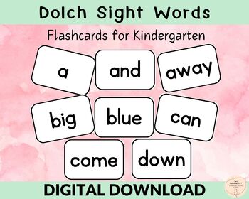 Preview of Kindergarten and Pre-K Sight Words Flashcards Worksheets and Checklists