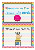 Kindergarten and Prep classroom rules printable cards