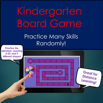 Preview of Kindergarten and Preschool Shapes, alphabet, counting board game no prep