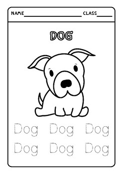 Preview of Kindergarten animals tracing and coloring worksheets | free