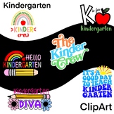 Kindergarten clipart, SVG PNG cut files printable kinder crew