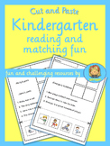 Kindergarten read, cut and paste activity