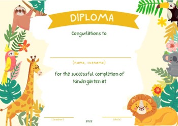 Preview of Kindergarten diploma PDF