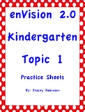 Kindergarten enVision Math 2.0 Topic 1  Practice Sheets