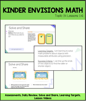 Preview of Kindergarten enVisions Math Google Slides Topic 14 Lessons 1-6