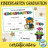 Kindergarten end of year awards fillable graduation certif