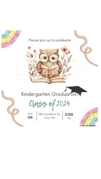 Preview of Kindergarten graduation invite template, editable, customise