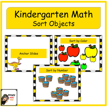 Preview of Kindergarten iReady Math Unit 1 lesson 3 Sorting Objects Slides and Activities