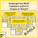 Kindergarten iReady Math Unit 2 BUNDLE Numbers to 5 & Shap