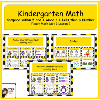 Preview of Kindergarten iReady Math Unit 2 lesson 5 Compare Numbers within 5