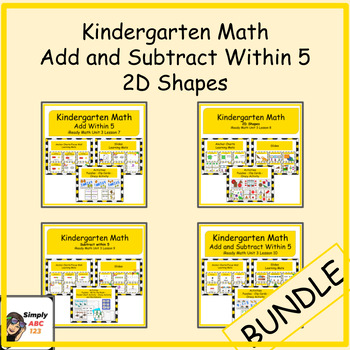 Preview of Kindergarten iReady Math Unit 3 BUNDLE Add and Subtract Within 5 & 2D Shapes