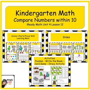 Preview of Kindergarten iReady Math Unit 4 lesson 12 Compare Numbers within 10