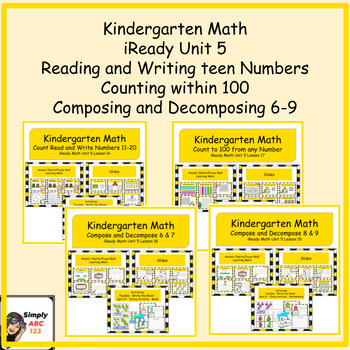 Preview of Kindergarten iReady Math Unit 5 BUNDLE