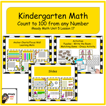Preview of Kindergarten iReady Math Unit 5 lesson 17 Count to 100 - Digital Resource