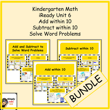Preview of Kindergarten iReady Math Unit 6 Add and Subtract within 10 BUNDLE